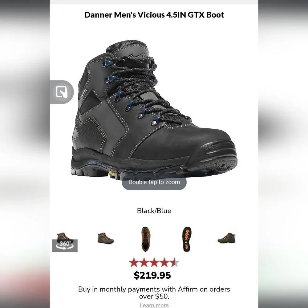 Sz 12 Danner Vicious 4.5 in black/blue